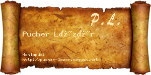 Pucher Lázár névjegykártya